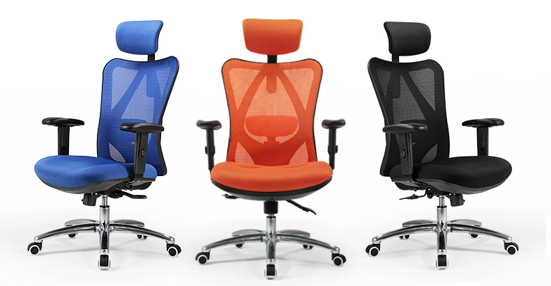 High Back Office Mesh Chair Ergonomic Aluminum Base for Boss