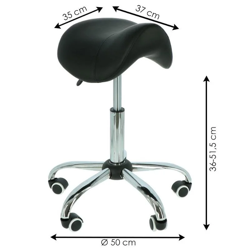 Ergonomic Saddle Chair - Comfortable Saddle Stool with Wheels - Swivel Salon Cutting Stool for Kitchen, Salon, SPA, Tattoo, Pedicure, Massage