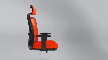 Chaise ergonomique en maille avec accoudoir 2D, base en aluminium